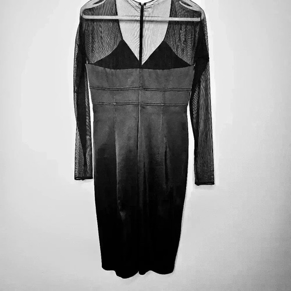 NWOT David Meister Sweetheart Mesh Neckline Cocktail Made in USA Item# 8F - Picture 3 of 6